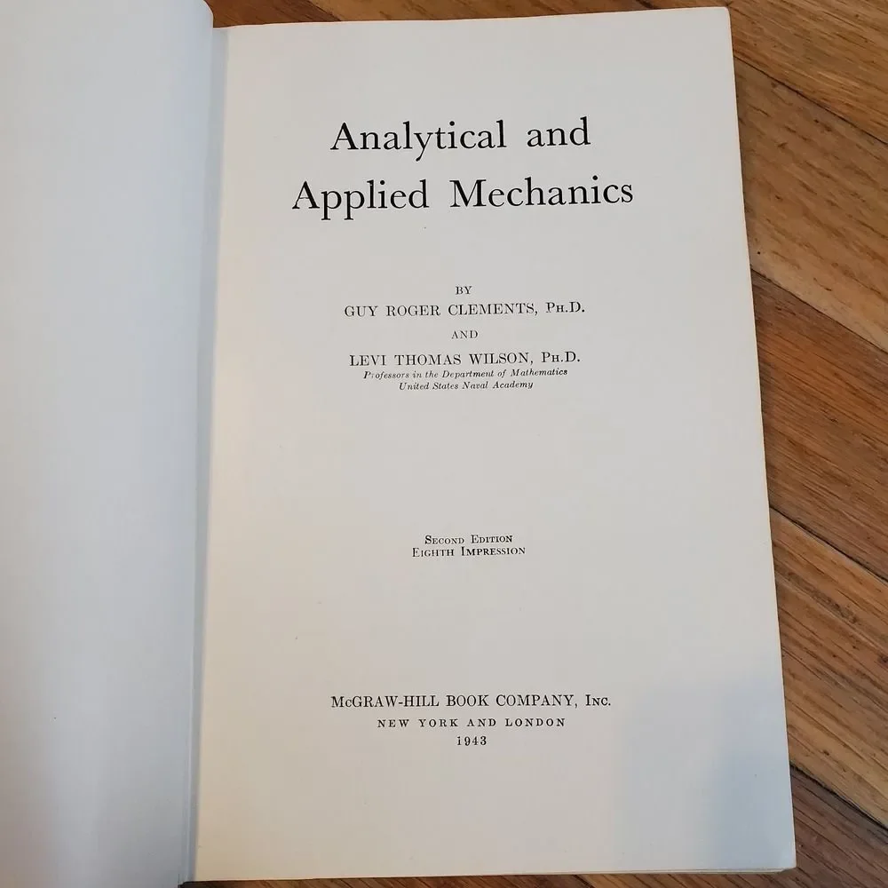 Analytical & Applied mechanics us naval‎ academy hardcover vintage 1943